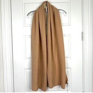 NORDSTROM Cashmere NEW Rib Knit Plush Scarf Beige Tan Camel NEW With Tag